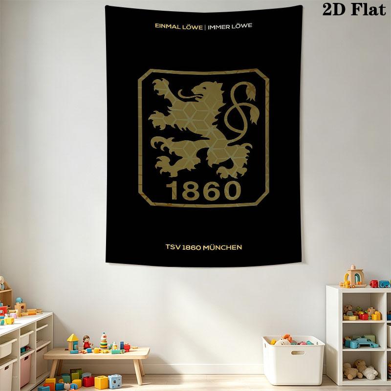 1860 Munich logo Wall Hanging Printed Fabric Blanket Decorative Tapestries for Bedroom Living Room Home Decor