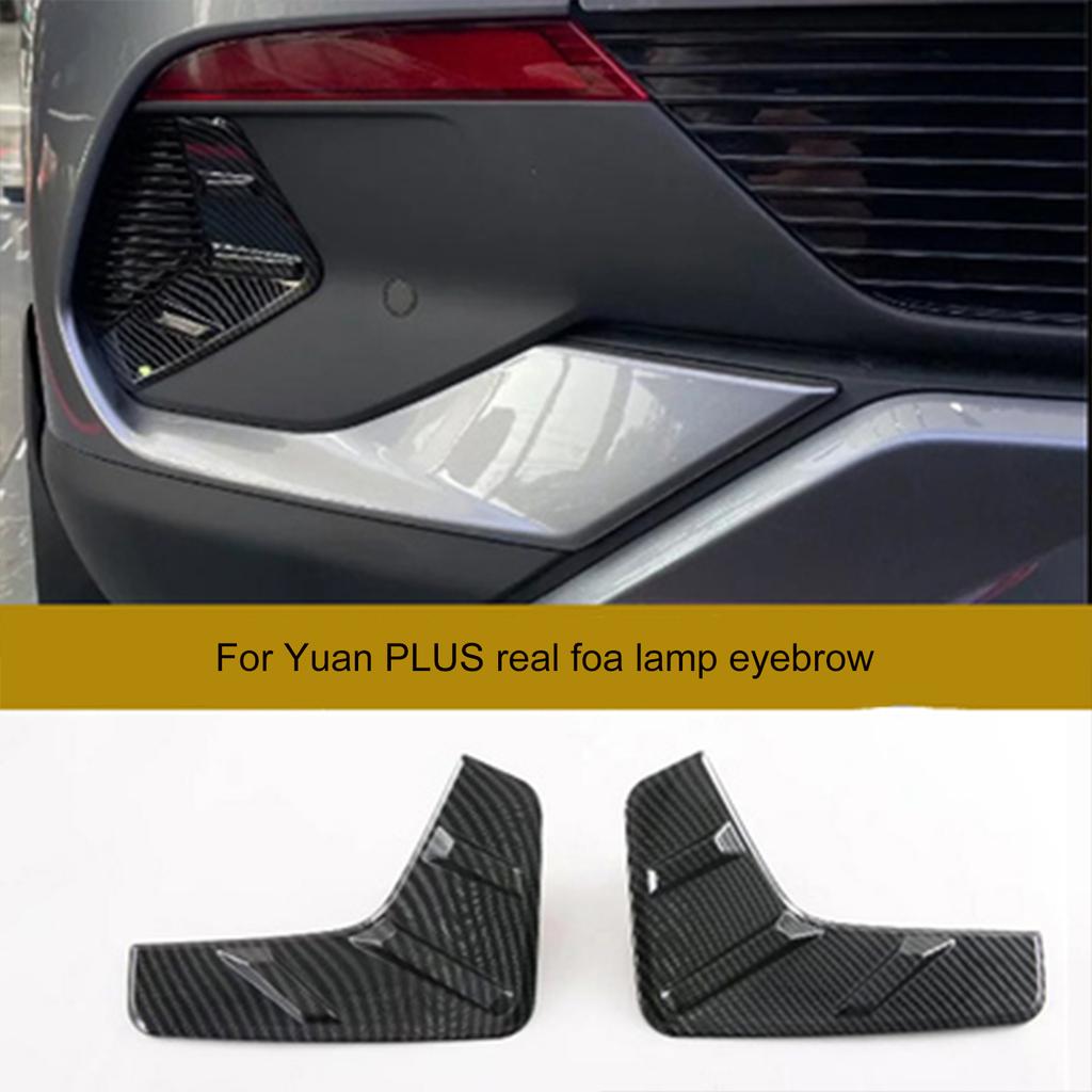 2PC Front Fog Light Trim Cover Frame Fog Lamp Eyebrow Spoiler Wind Knife ABS Self-Adhesive For BYD Atto3 Yuan Plus  Accessories