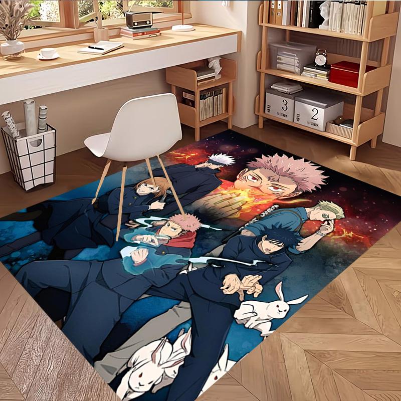 Jujutsu Kaisen Print Rug, Washable Floor Carpet, For Entryway Dorm Laundry Room Office Study, Home Decor Birthday Christmas Gift