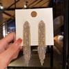 European & American Fashion Long Tassel Rhinestone Earrings with 925 Silver Needle - Trendy Exaggerated Design