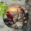 2D Flat Aluminium Cardinal Christmas Sign - Warm Winter Figurine Ornaments - Ideal for Front Door, Wall, Porch, Window Decor - Ideal Christmas Gift