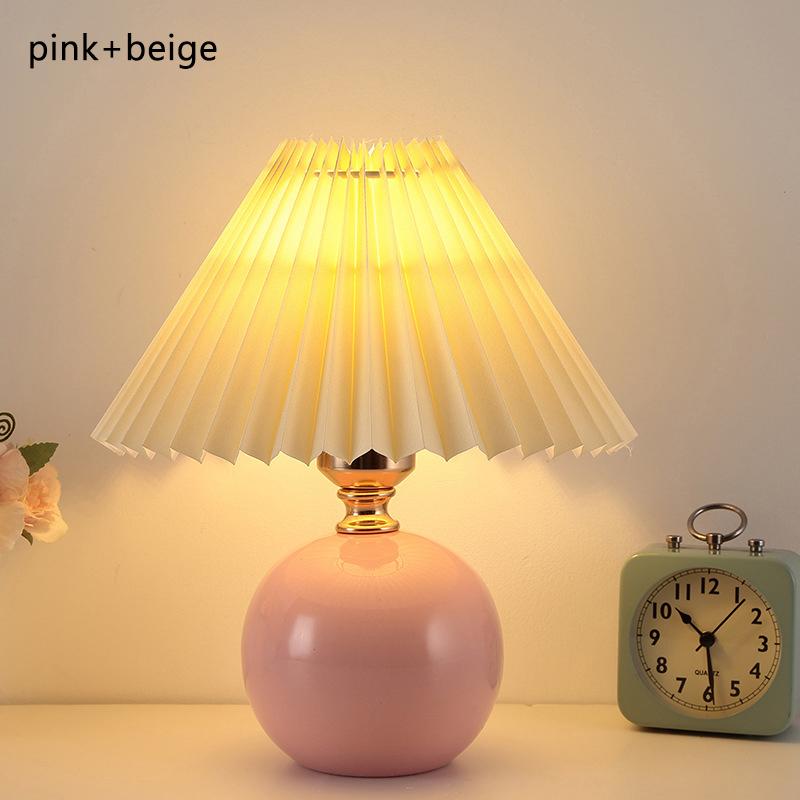 Nordic Pleated Table Lamp Diy Foldable Usb Art Atmosphere Bedroom Desk Bedside Night Light Home Decorate Table Standing Lamp