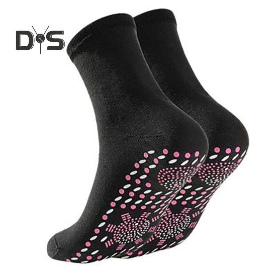 1 пара зимних носков с подогревом, массаж подошвы частицами, способствующий циркуляции крови, самонагревающиеся носки средней длины, высокоэластичные, теплые носки-тапочки