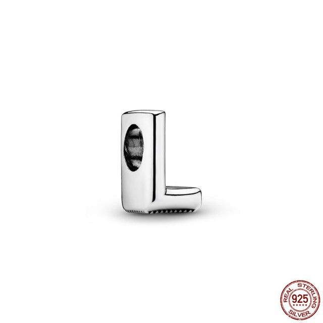 100% натуральная подвеска из стерлингового серебра 925 пробы, памятная буква серии A-Z, бисер, оригинальный браслет-подвеска Panjia, ювелирные изделия