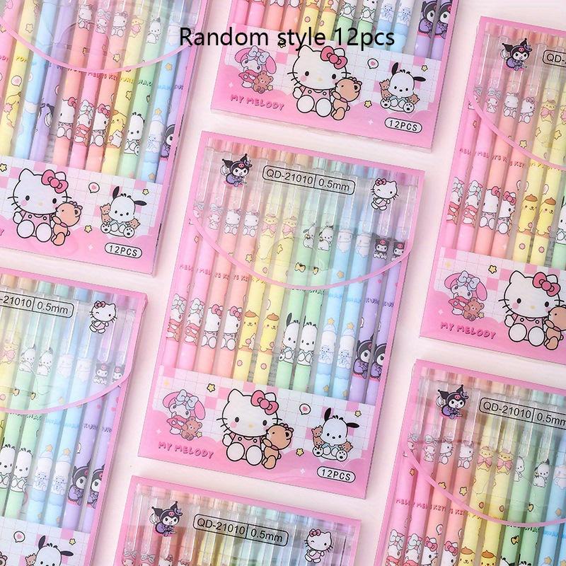 12 шт. семья Sanrio 0,5 мм стержень прямой стираемая гелевая ручка девчачье сердце красиво выглядящая ручка-перо ручка для письма студента черная