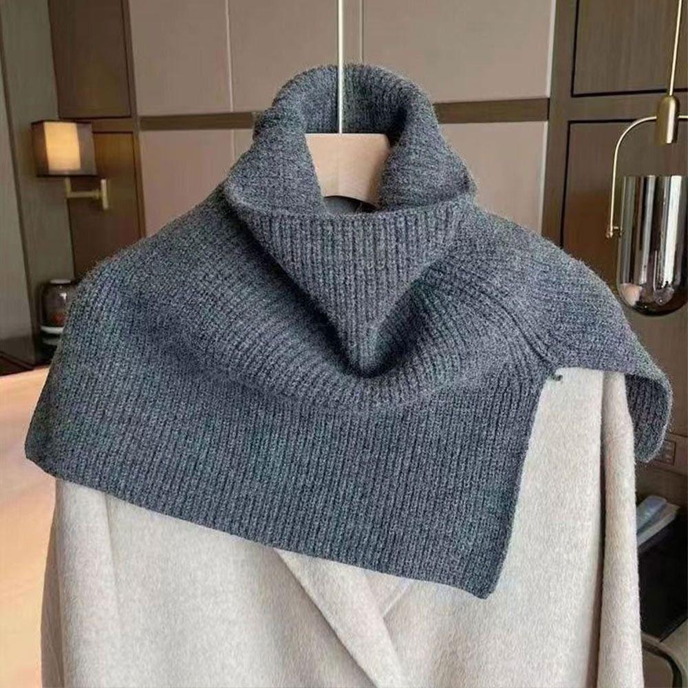 Winter Supplies Neck Wrap Shawl Solid Color High Collar Cross Scarf Gift Knitted Scarf