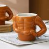 3D Ceramic Mug Muscle Mug Coffee Mug Milk Mug Man Gym Trainer Office Household Creative Funny Water Cup  Year Birthday Gift