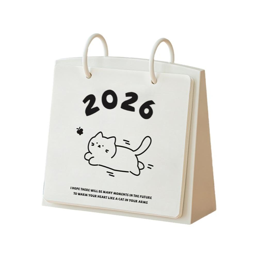 Plastic Daily Planner Cartoon Table Planner Photography Props Standing Flip Calendar Home