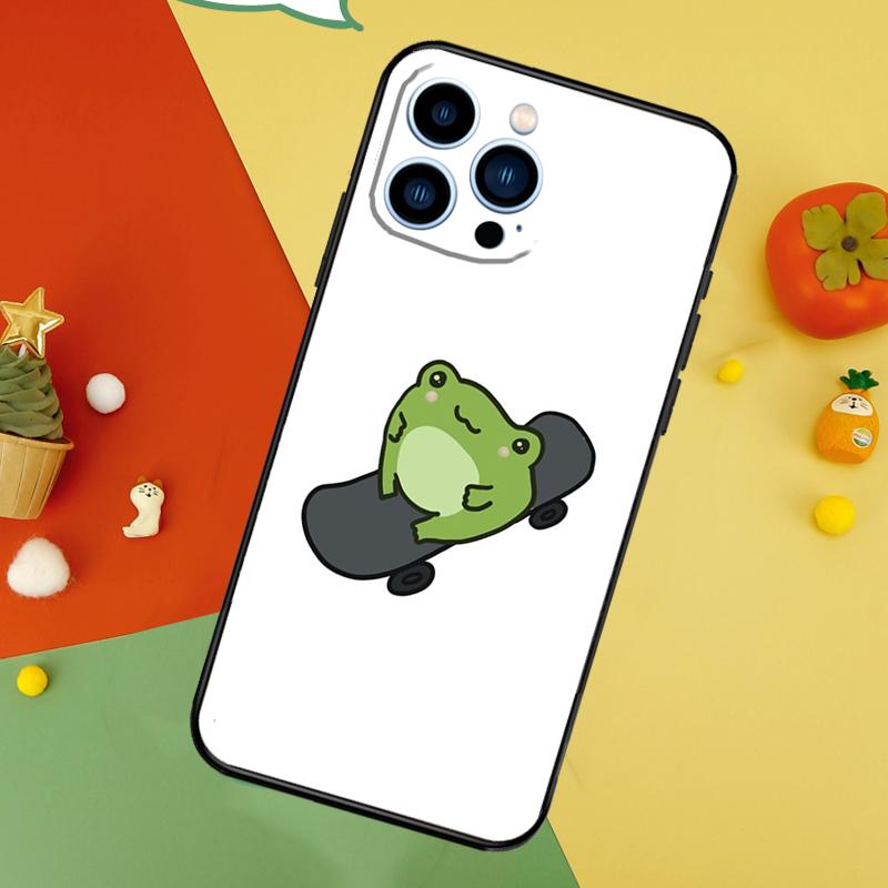 Лягушка Скейтборд Милый Кавайный Чехол для Телефона Для iPhone 17 Pro Max 16 15 14 13 12 11 Pro Max Plus 12 13 Mini 16e 17 Air Чехол