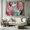 Gorillaz Wall Tapestry Aesthetic Wall Hanging Printed Fabric Blanket Decorative Tapestries for Bedroom Living Room Home Decor
