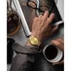 BUREI mens wristwatch gold Japanese quartz waterproof date silver stainless steel band simple stylish watch