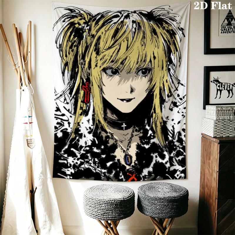 Death Note Wall Tapestry Aesthetic Wall Hanging Printed Fabric Blanket Decorative Tapestries for Bedroom Living Room Home Decor