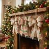 Festive Home Decor Accessories Christmas Bows for Wreath, Merry Craft Bow Ornaments, Winter Tree Holiday Hanging Ornaments Decoration Tree,