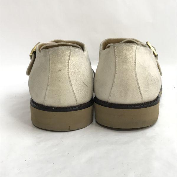 Gucci Туфли из замшевой кожи на ремешке-монахе 45 28-28.5 бело-бежевые(ИСПОЛЬЗОВАЛ)