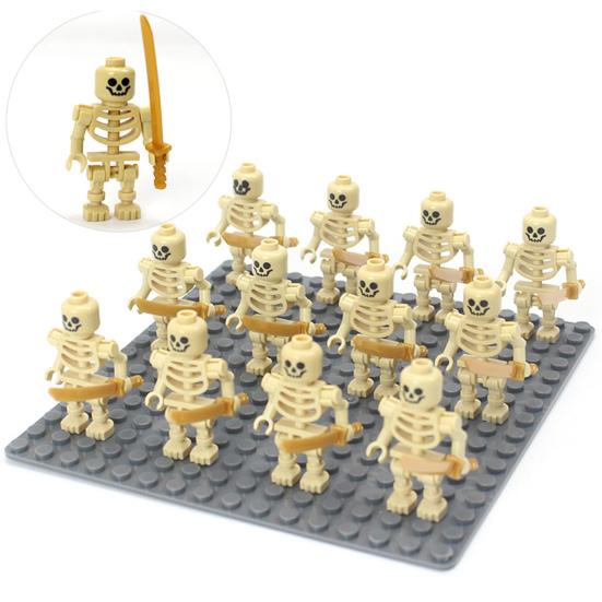 12Pcs Skeleton Warriors Corps Blocks Supplies Model Toys Collection Building