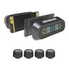 Интеллектуальная система контроля давления в шинах TPMS, 4 внешних датчика, дисплей, интеллектуальное предупреждение о температуре и давлении в шинах на солнечной батарее