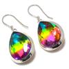 Bi-Color Tourmaline Gemstone 925 Sterling Silver Gift Jewelry Earring 1.77"