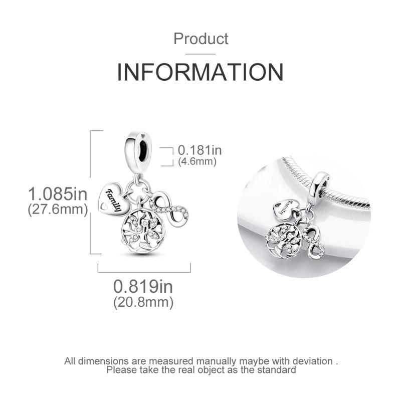 Original Charms Copper Heart-Shaped Infinity Charms Beads Fits 3Mm Original Bracelet Womens Diy Fine Jewelry Gifts