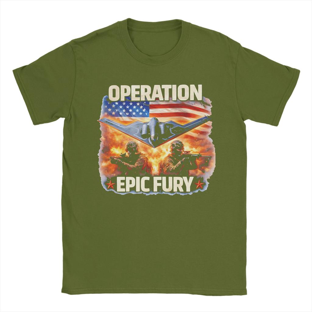 Operation Epic Fury Us Military Operations T Shirt Summer Fashion T Shirts Cotton Top Tees ShortSleeve Streetwear Tops