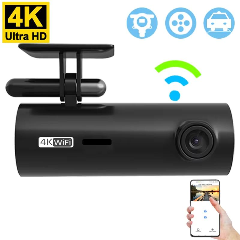 4K WIFI Mini Dash Cam Car Dvr Передний и задний видеорегистратор с ночным видением 24H Парковочная камера Монитор Черный ящик Автомобильные аксессуары