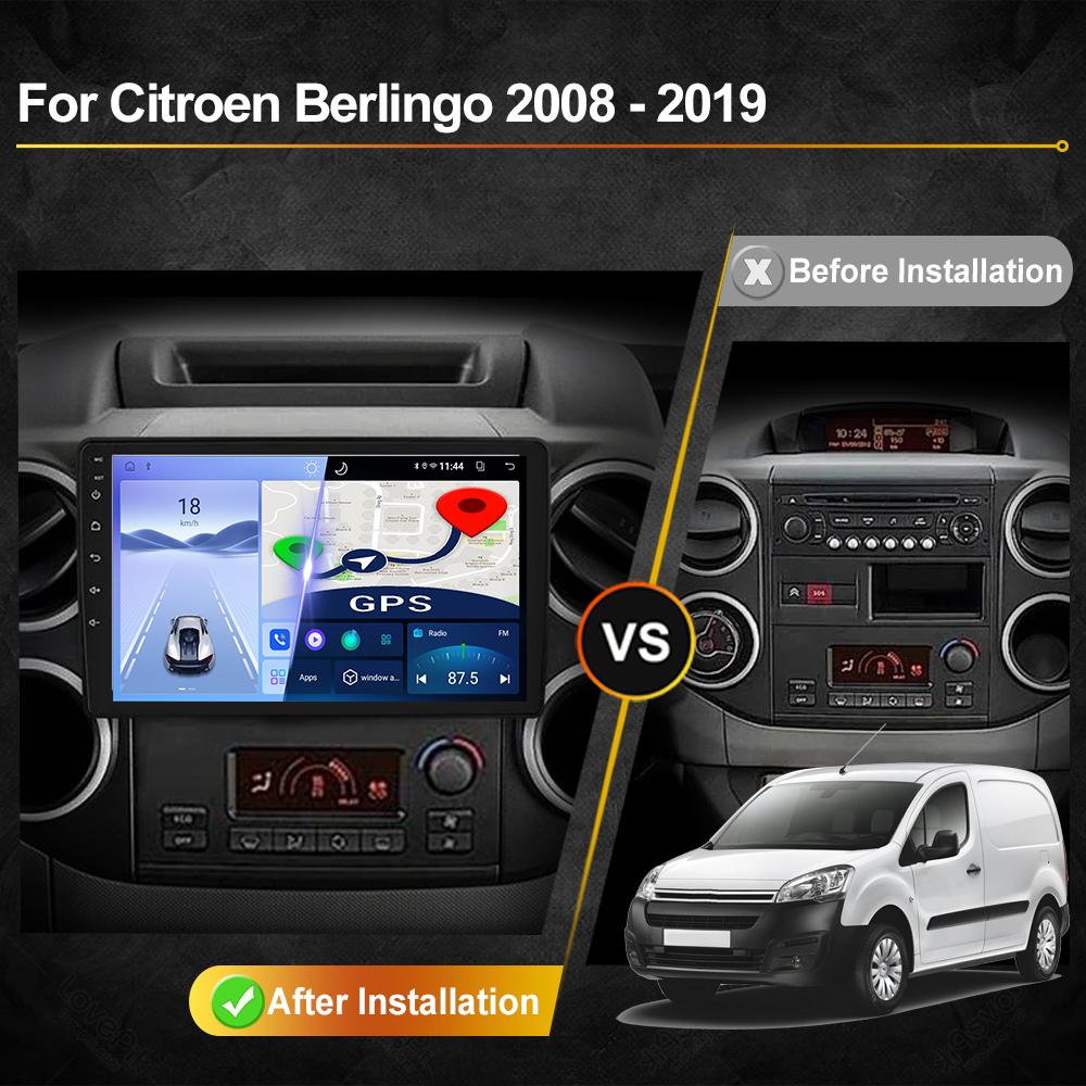 Car Radio For Citroen Berlingo B9 Peugeot Partner 2008 - 2019 Android Multimedia Video Player Navigation GPS Carplay Touch Screen Auto Stereo