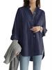 2024 Women's Loose Casual Irregular Button-Down Long Sleeve Shirt for Autumn and Winter