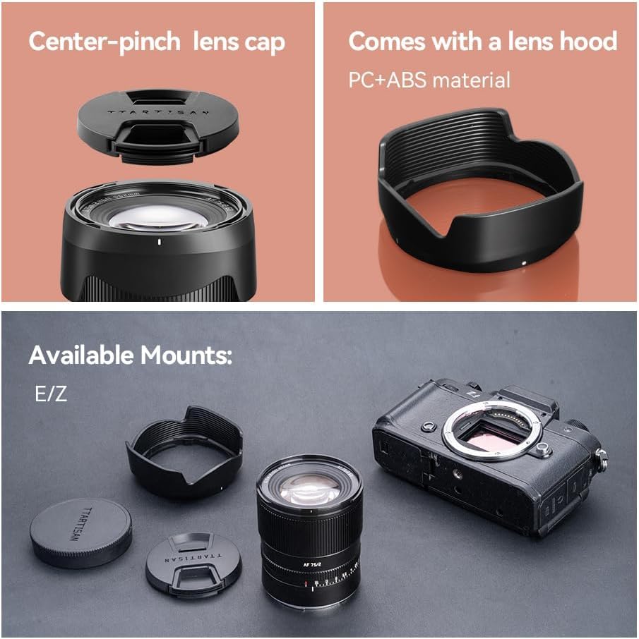 TTArtisan AF 75mm F2 Prime Lens Award Nikon Z Medium Large for Mirrorless Suitable for Landscape and Portrait Master Craftsman Optics Z-mount