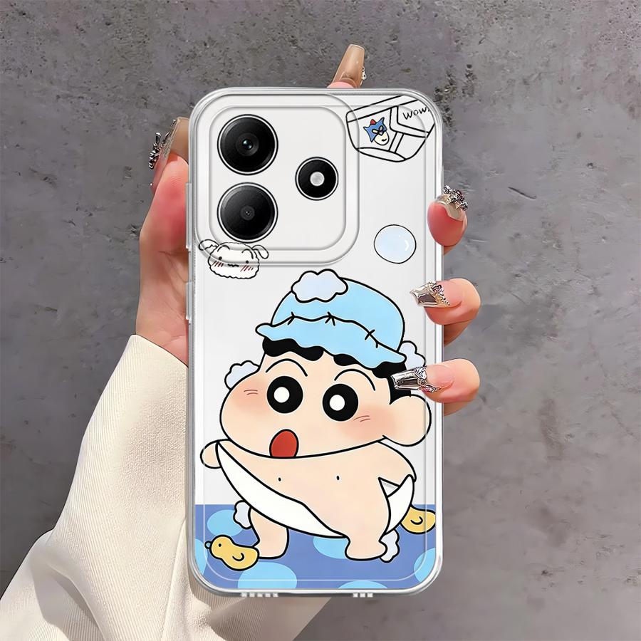 Soft Phone Cover Case for Xiaomi Redmi Note 14 Pro Plus 9 10 12 Note 13 14C 10S A4 13C 12S 11S 11 Cartoon Crayons Shinchan