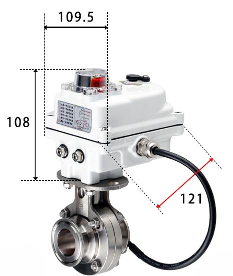 19-108mm Pipe 1.5" 2" -4" Tri Clamp 304 316L Stainless Steel Sanitary Butterfly Valve With Electric actuator For Home Brew