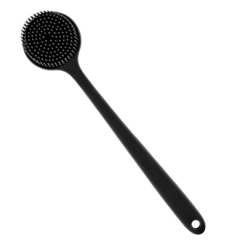 Скраббер для отшелушивания с длинной ручкой и отверстием для подвешивания Силиконовый инструмент для отшелушивания Ванная