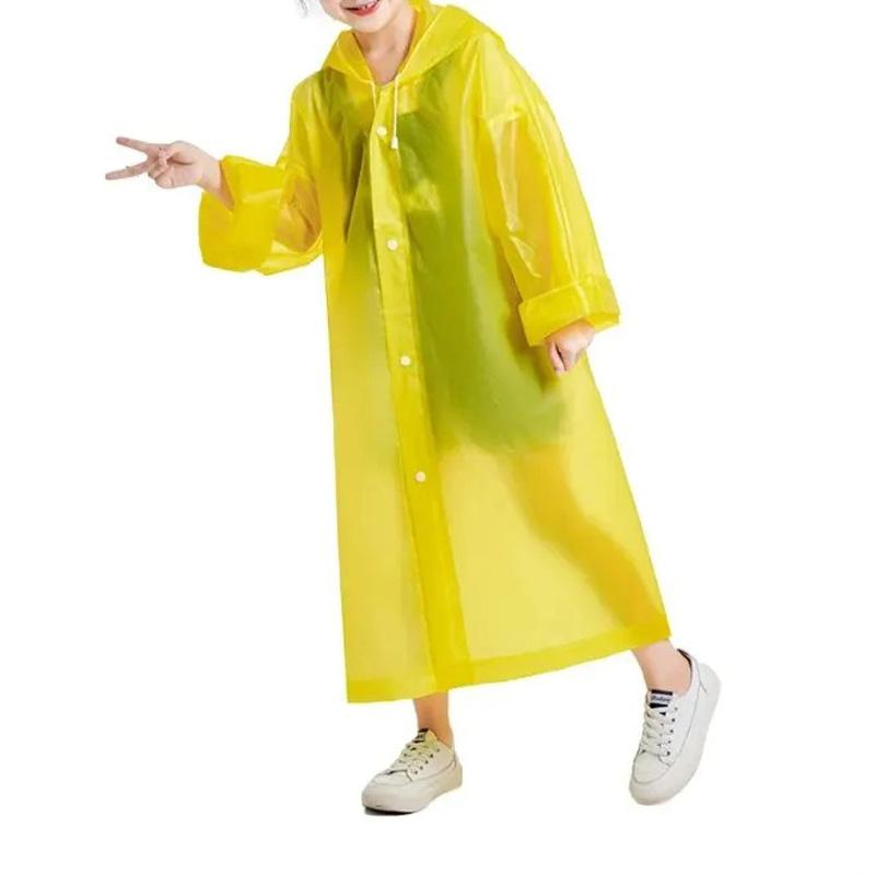 1PC Children Raincoat Coat Carry Hat Hiking Accessories Travel On Foot Rain Camping Poncho Plastic