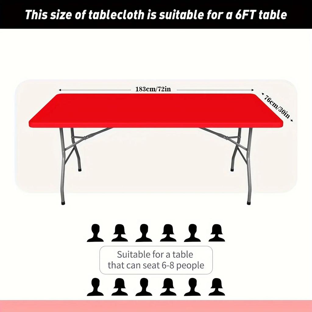 Polyester Rectangular Elastic Universal Tablecloth Protective Cover For Home Parties, Banquets, Picnics, Wedding Decorations
