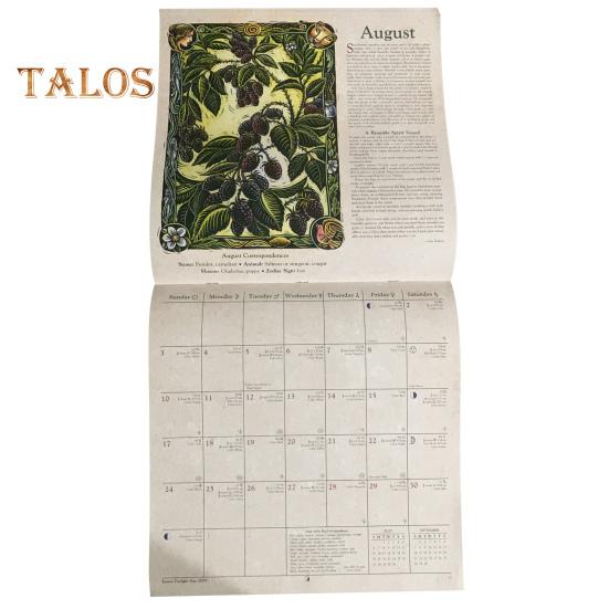 Календарь ведьм 2025 года, настенный календарь в стиле ретро, вдохновленный колдовством, календарь фаз Луны с астрономическим руководством для магических ритуалов