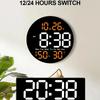 10 Inch Simple Living Room Wall Clock with Control Temperature Humidity Date Week Display Countdown Clock LED Alarm Clock