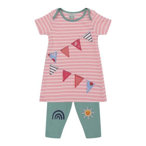 Lilly & Sid Baby Girls Bunting Top & Bottom Set