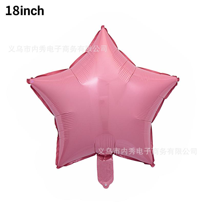 18-Inch Light Version Of Pentagram Aluminum Film Balloon Solid Color Star Balloon Aluminum Foil Birthday Party Decoration Arrangement