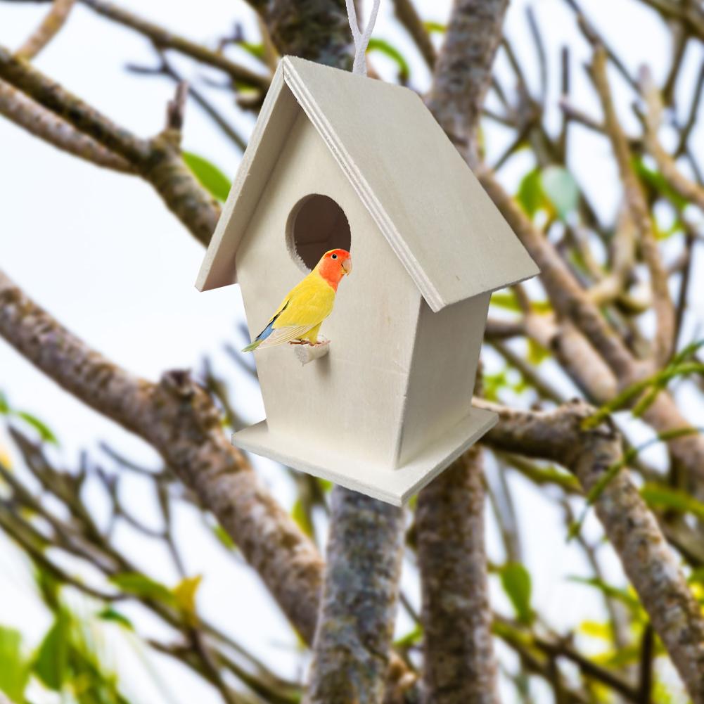 Wooden Bird House Wall Mounting For Small Birds Nice Bird Nest Designed With Perches Solid Birdhouse Weatherproof