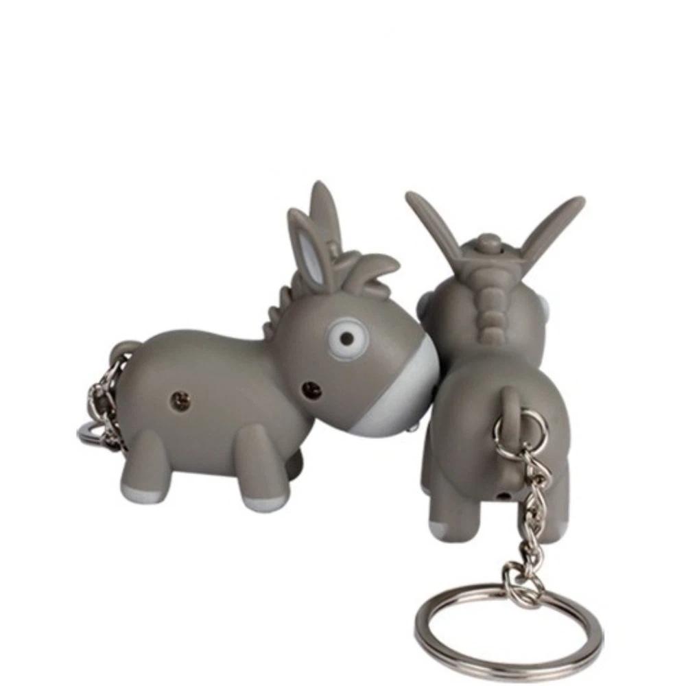 LED Light Donkey Luminous Keychain Cute Car Pendant Novelty Sound-producing Toy Gift Idea
