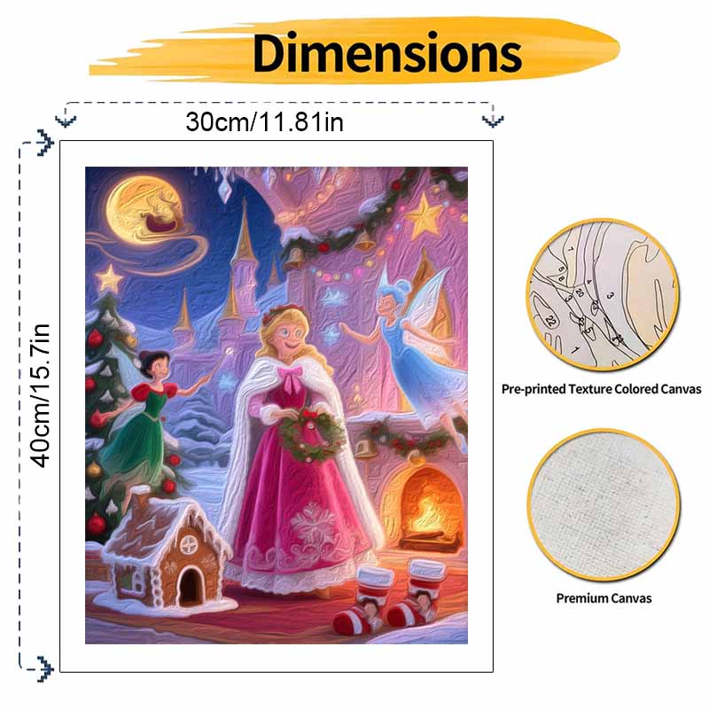Disney Рождественская Магия Принцессы Масляная Живопись по Номерам Набор для Рисования Ручная Роспись Домашний Декор Подарок