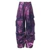 Джинсы 2025 Purple 3D Multi-Pocket Wide Leg: Свободные брюки в уличном стиле