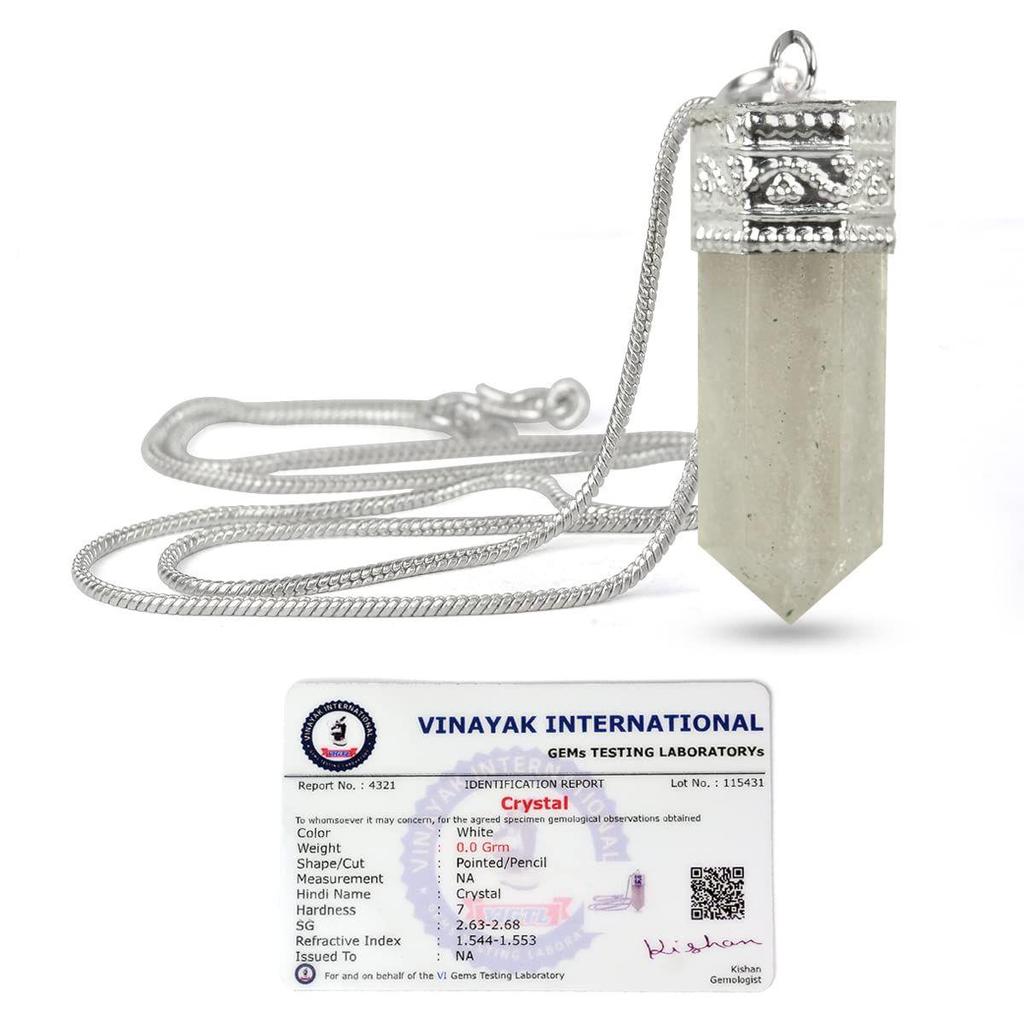 Подвеска-карандаш из кристалла Рейки с натуральным сертифицированным кристаллом качества AAA с сертификатом и металлической цепочкой для исцеления и кристаллическими лечебными драгоценными камнями