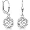 LeCalla 925 Sterling Silver Leverback Drop Dangle Earrings for Women | Lightweight Celtic-Knot Filigree Heart Teardrop Dangle Earring | Vintage