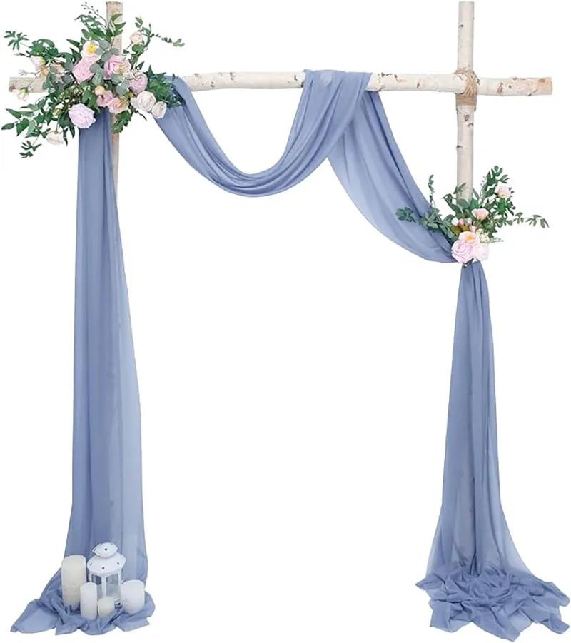 Комплект из 3 предметов: свадебная арка, драпировка, ткань, прозрачный шифон, тюль, занавеска, драпировка, фон, праздничные атрибуты, домашняя драпировка, церемония, украшение