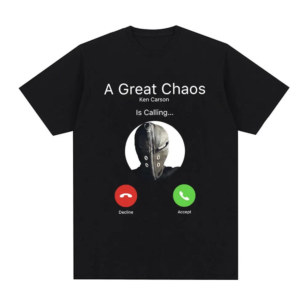 Ken Carson A Great Chaos Is Calling T Shirt Fashion Hip Hop T Shirts Summer 100% Cotton Casual Oversized T-shirts Streetwear Unisex
