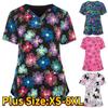 XS-8XL скрабы размера плюс, женская футболка с коротким рукавом, рабочая униформа с v-образным вырезом, топы, забавные милые униформы с принтом животных, униформа с рукавами для домашних животных
