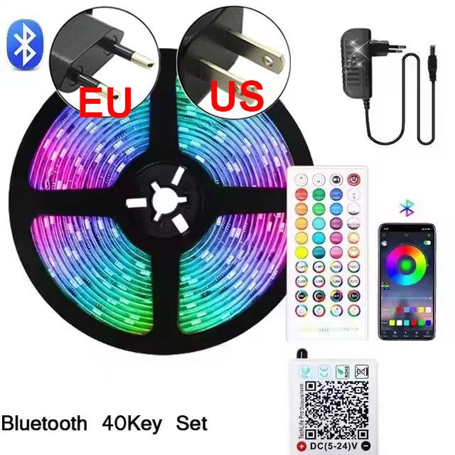 Rgb Strips Led Lights 5M 10M 15M 20M 30M 40M 24V Led Ribbon Bluetooth Led Light Tape For Living Room With App Gaming Decorations