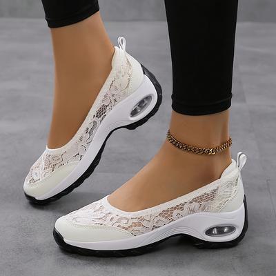 Женские дышащие кроссовки для ходьбы, повседневные кроссовки на шнуровке с воздушной подушкой Comfort