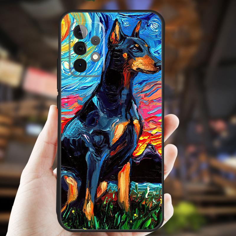 Чехол для собаки таксы добермана для Samsung Galaxy A26 A54 A14 A36 A16 A33 A56 A15 A55 A53 A35 A22 A32 A52 A34 A05 A06