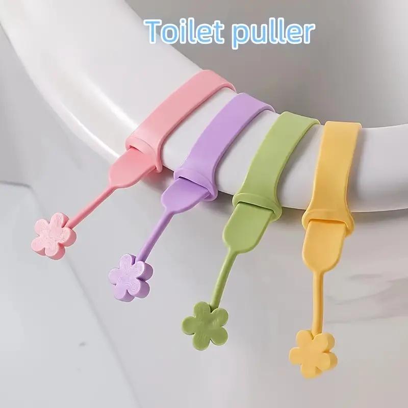 Silicone Flower Toilet Lid Lifter - Cute, Easy-Grip Hygienic Toilet Seat Handle - Durable Sanitary Bathroom Aid for Adults and C