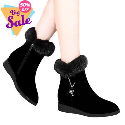 Плюшевые женские ботинки, удобная обувь на толстой подошве, универсальная износостойкая модная женская обувь, повседневная женская вулканизированная обувь